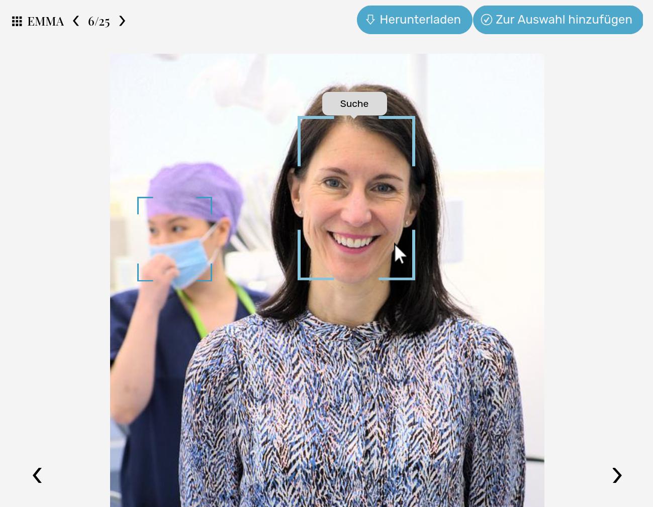 Enlarged image showing two detected faces