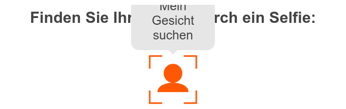 Selfie-Suche Button mit erklärendem Text