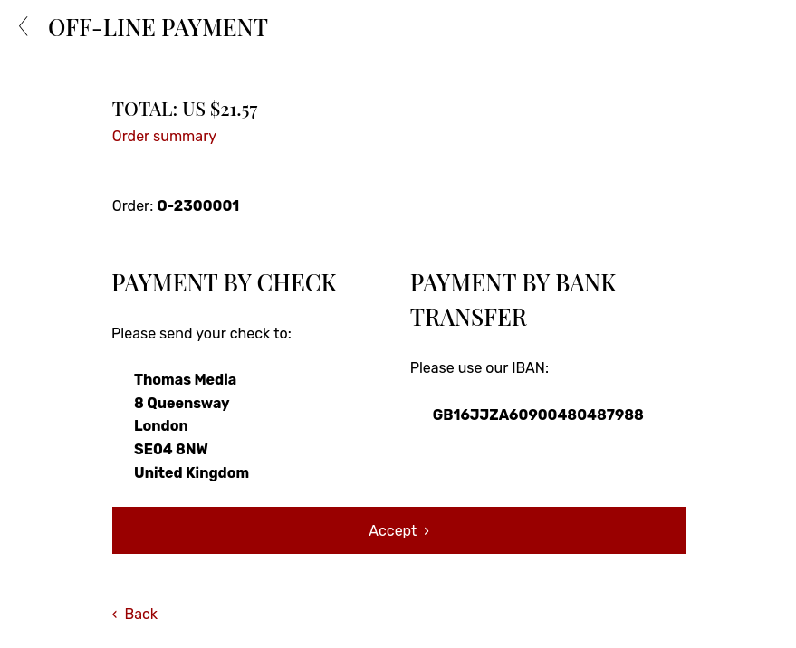 payment instructions