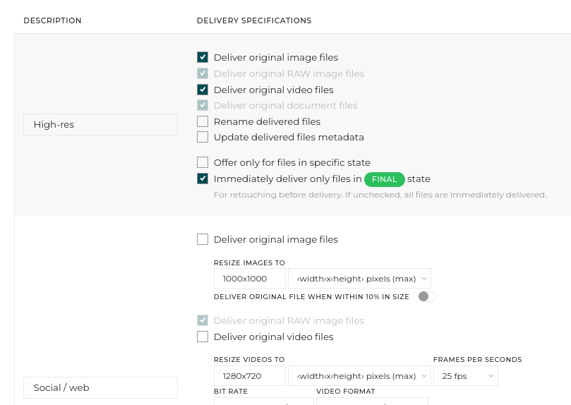 Customizing custom downloads formats