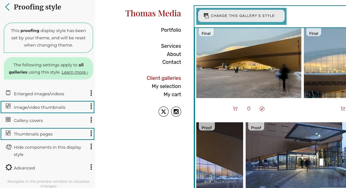 The preview window lets you navigate and see changes as you make them