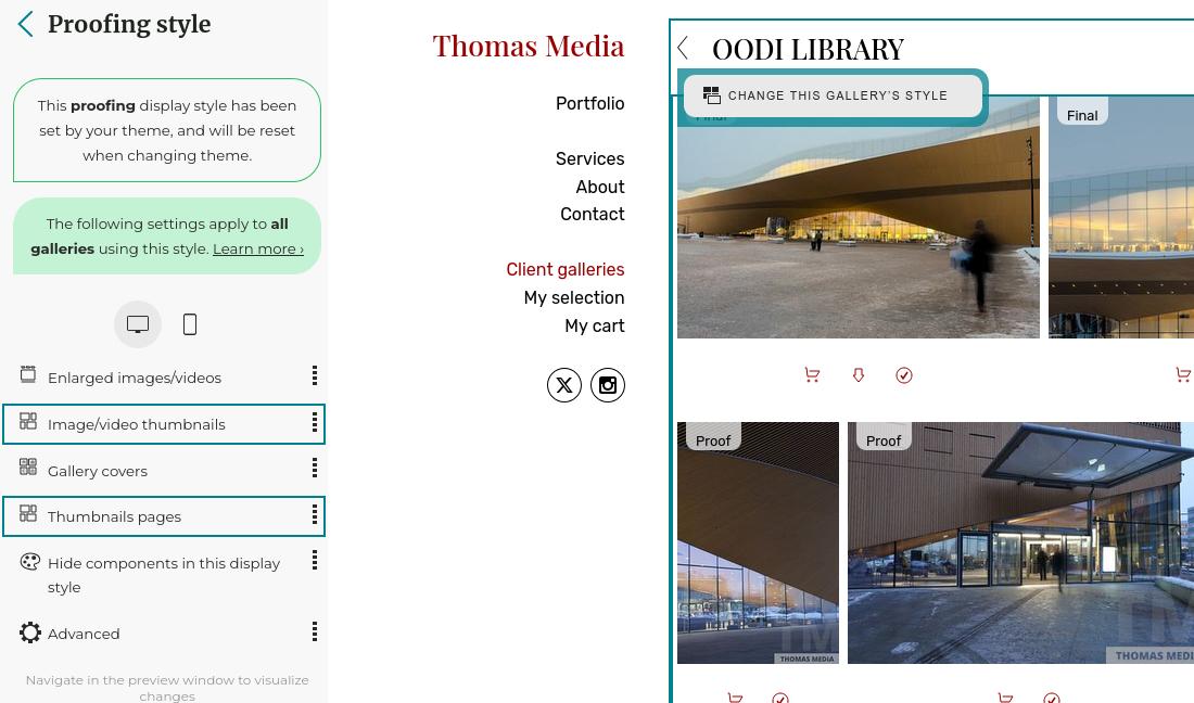 The preview window lets you navigate and see changes as you make them