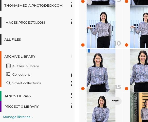 An account with two websites and three media libraries