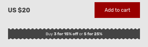 Quantity discount shown by price