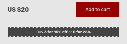 Quantity discount shown by price