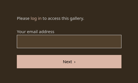 Galleries can be protected by login or by a simple password