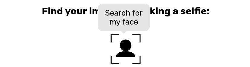 Selfie search button with explanatory text