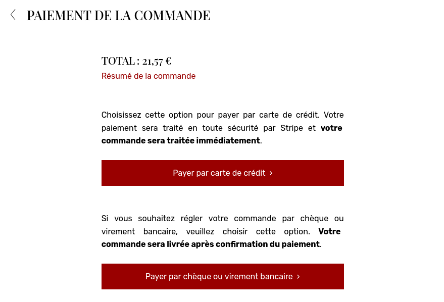 options de paiement