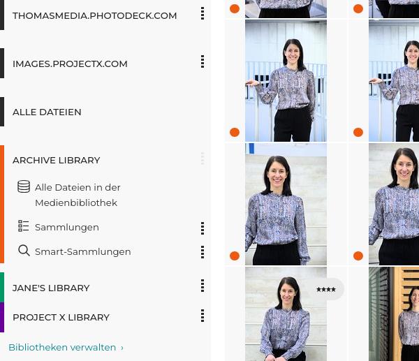 Ein Konto mit zwei Websites und drei Medienbibliotheken 