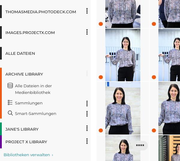 Ein Konto mit zwei Websites und drei Medienbibliotheken 