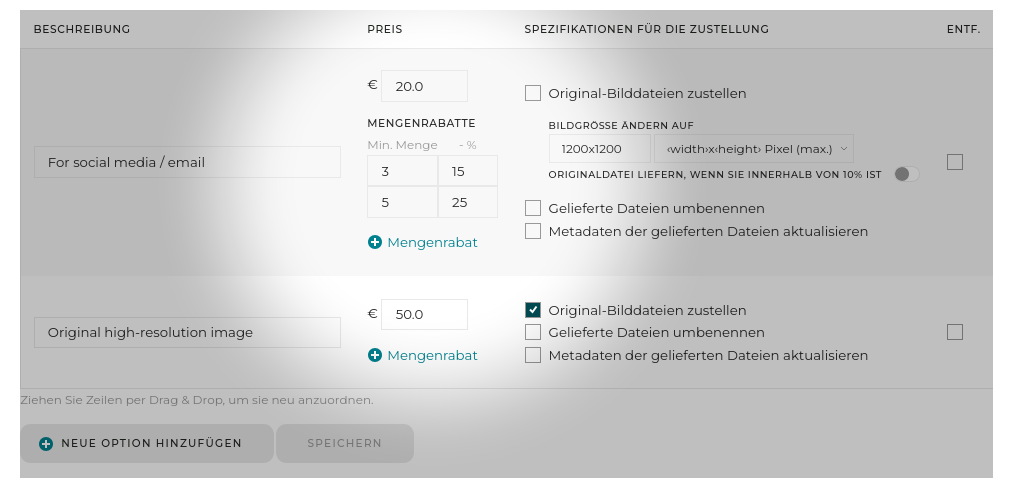 Mengenrabatt für Downloads definiert