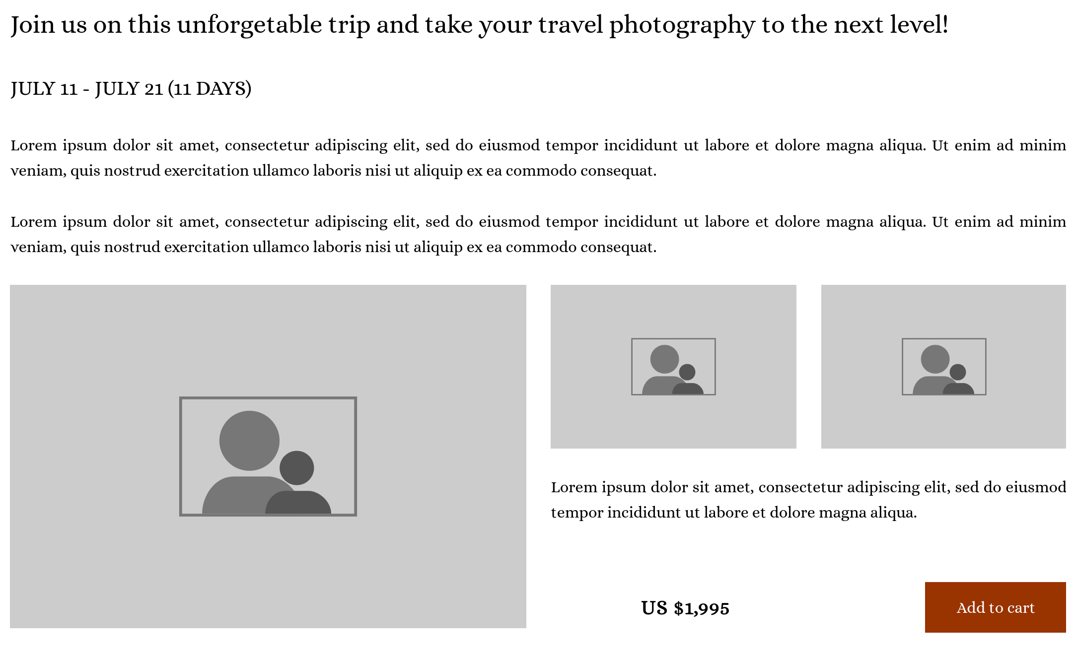 Page for a product that can be purchased directly online