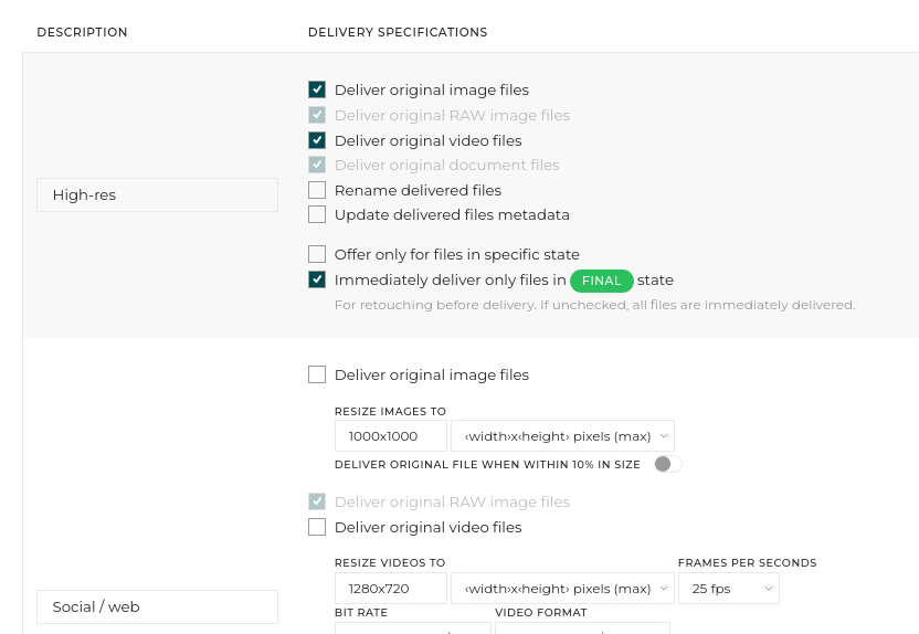 Customizing custom downloads formats