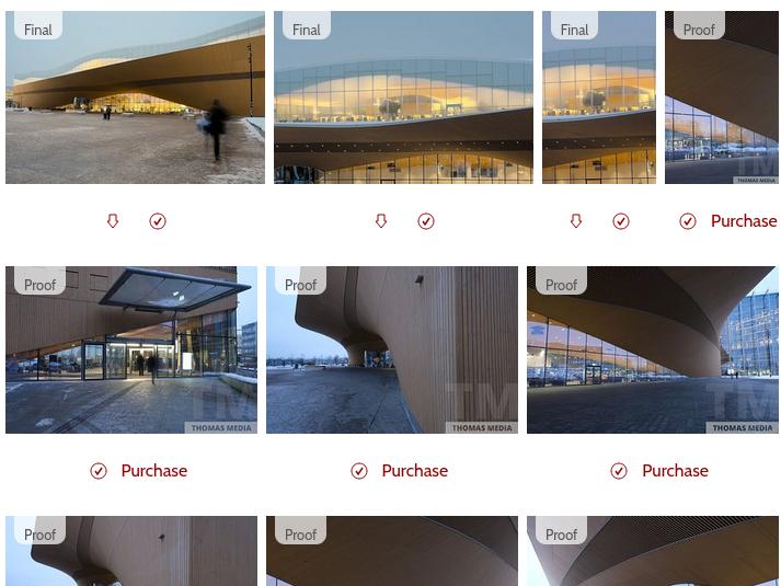 In this example gallery, Proof images can be purchased while Final images can be directly downloaded.