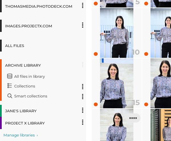 An account with two websites and three media libraries 