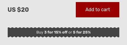 Quantity discount shown by price