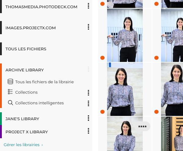 Un compte avec deux sites web et trois librairies de médias 