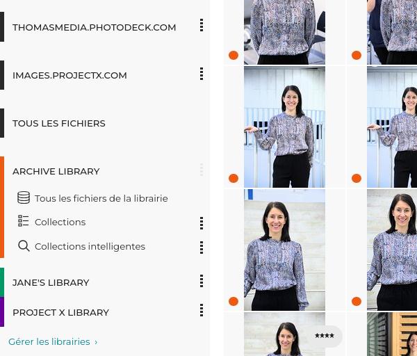 Un compte avec deux sites web et trois librairies de médias 