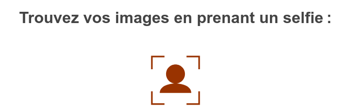 Bouton de recherche par selfie avec texte explicatif