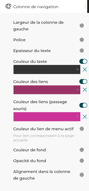 Couleurs individuelles personnalisées…